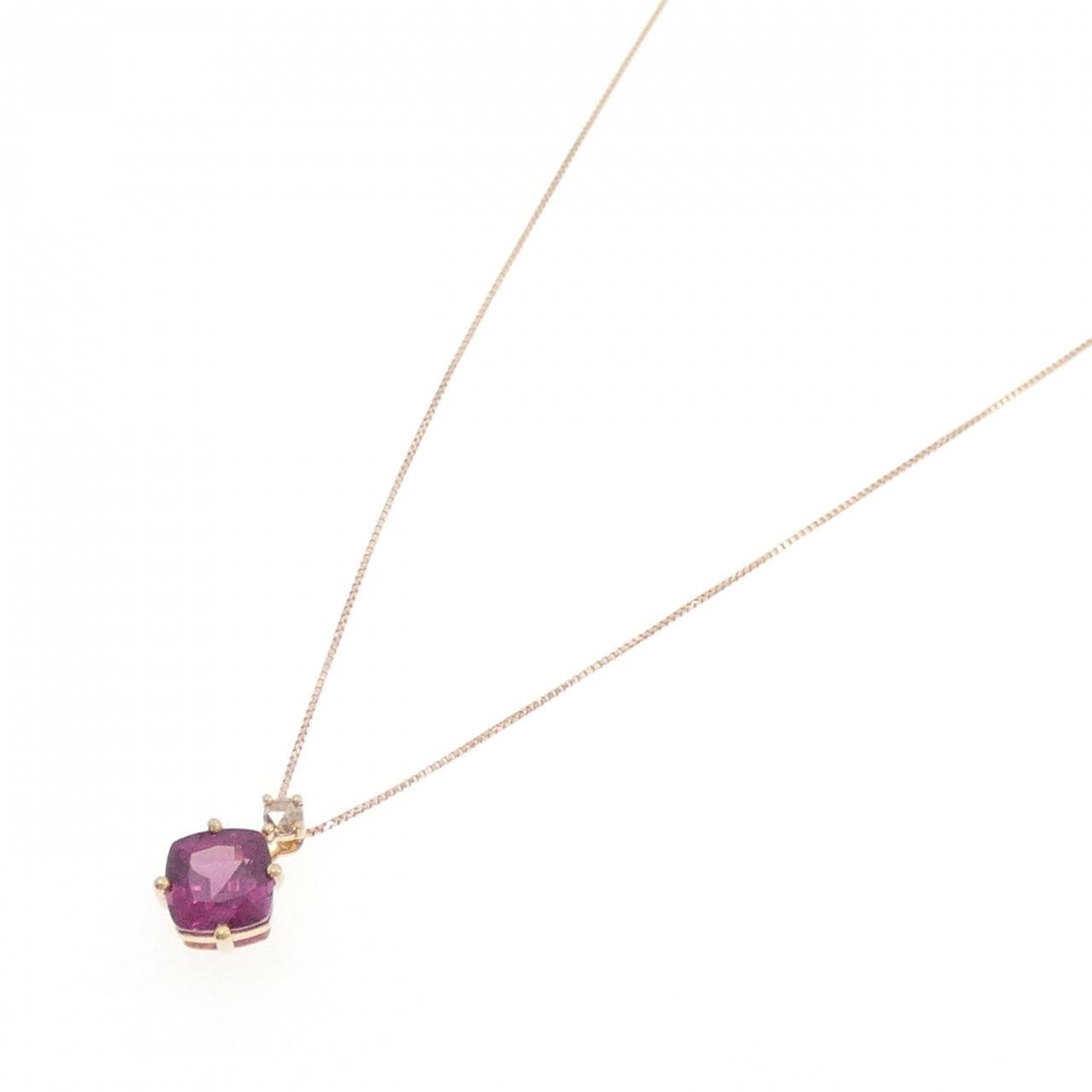 K18PG ガーネット ネックレス 1.50CT
