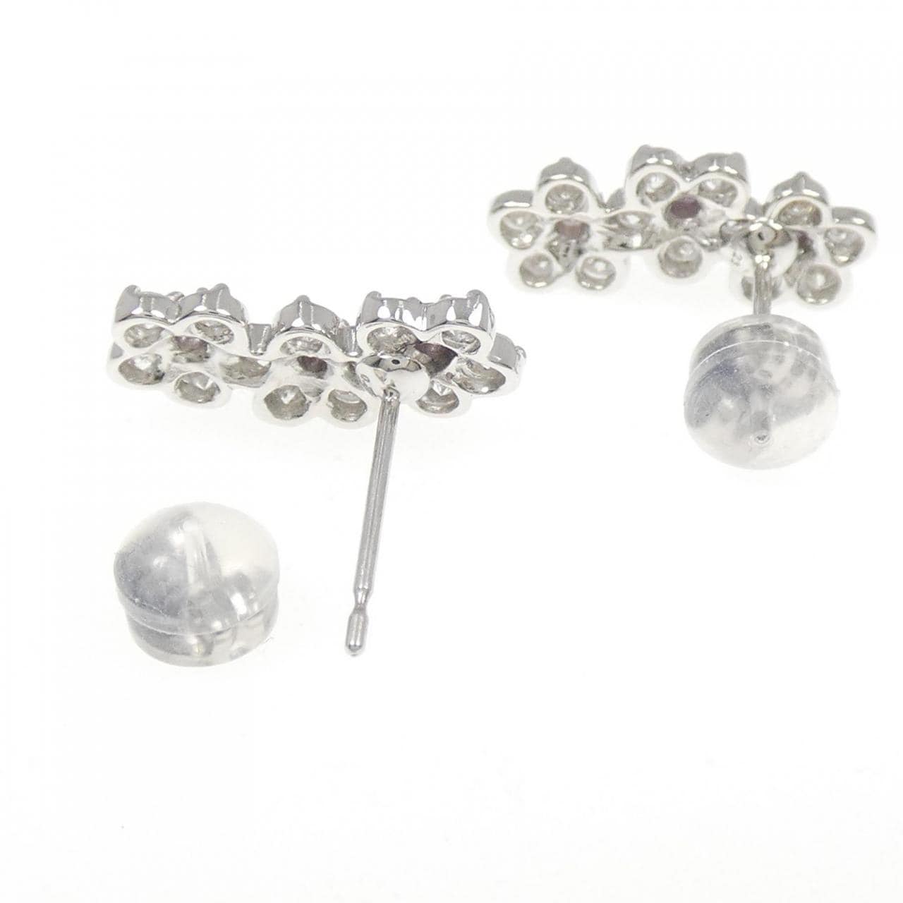 PT900 フラワー ダイヤモンド ピアス 0.46CT