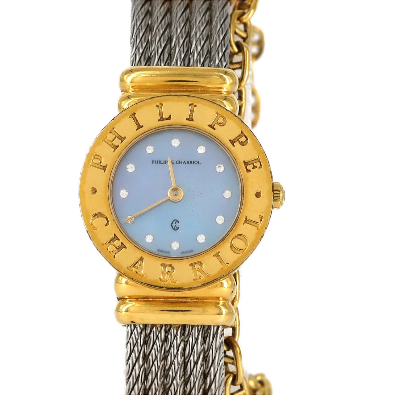 [現況折讓價] PHILIPPE CHARRIOL Saint-Tropez 組合式 12 孔 7007901 不鏽鋼 x 黃色石英