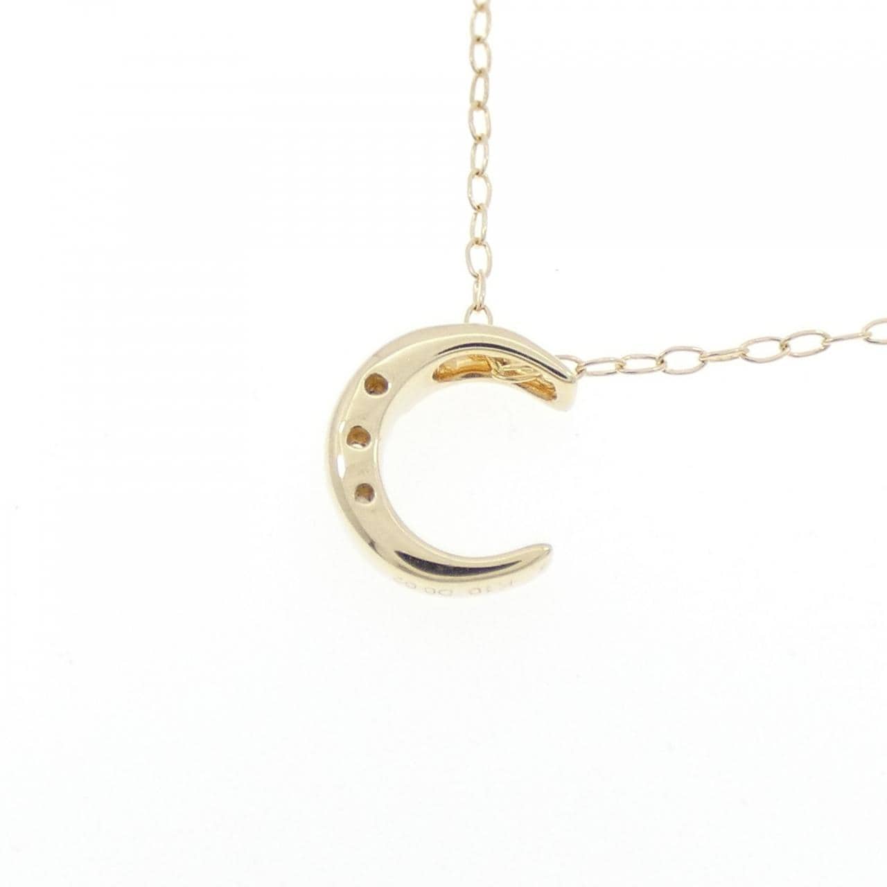 K10YG ムーン ダイヤモンド ネックレス 0.02CT