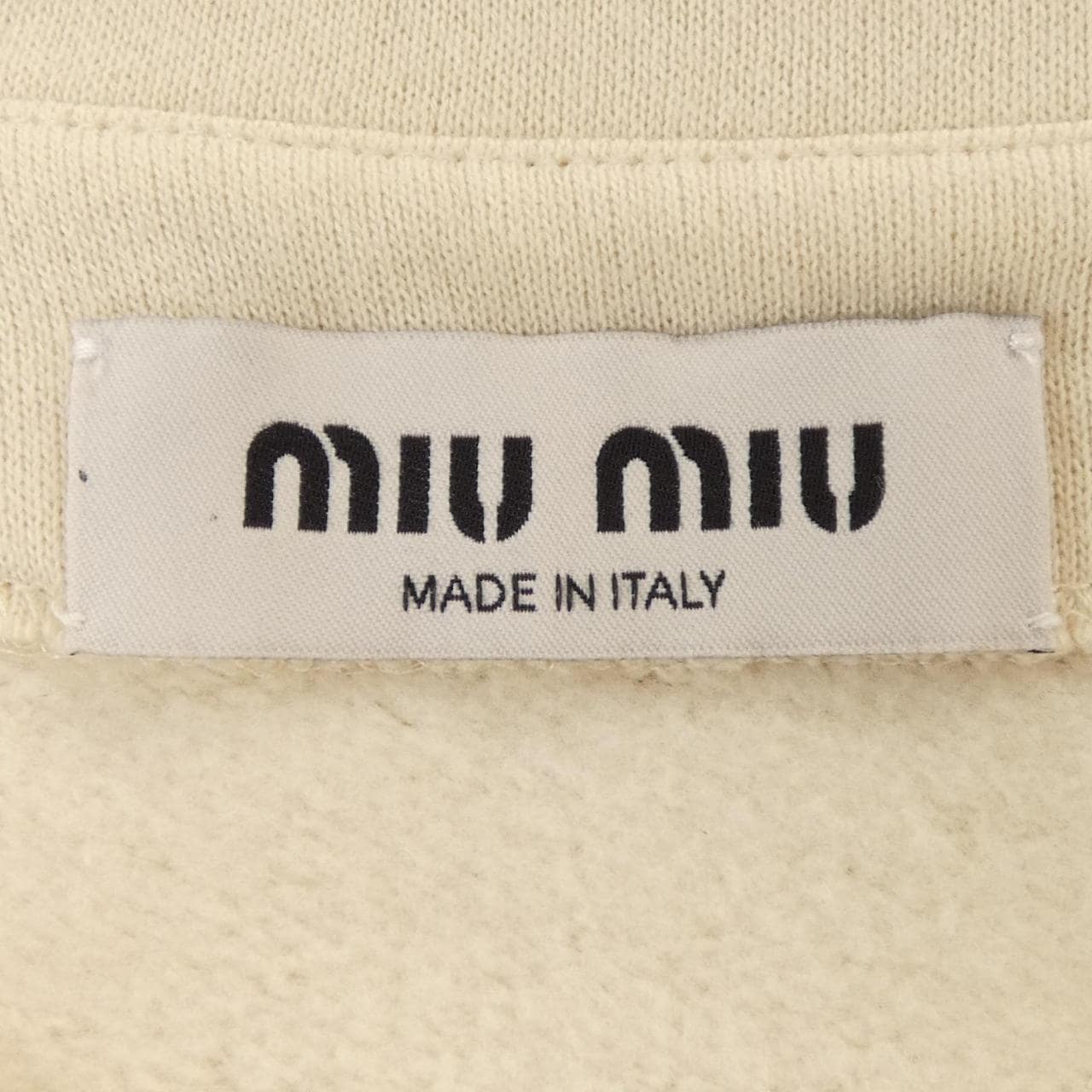 ミュウミュウ MIU MIU ノースリーブコットンスウェットシャツ MIU MIU ロゴ MJT654 102J トップス
