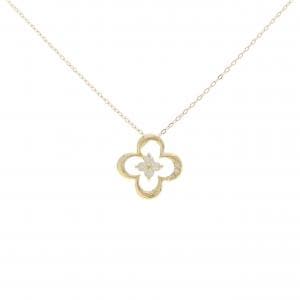 K18YG フラワー ダイヤモンド ネックレス 0.10CT