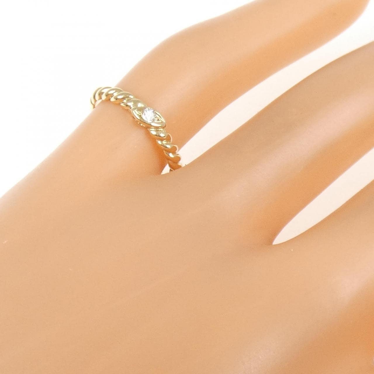 K18YG ダイヤモンド ピンキー リング 0.02CT