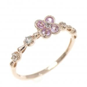 K10PG フラワー サファイヤ リング