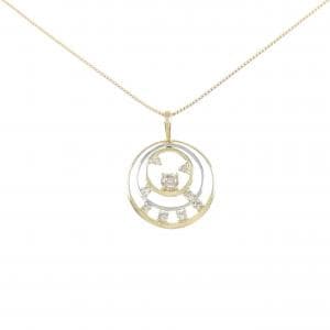 K18YG/PT950 ダイヤモンド ネックレス 0.15CT