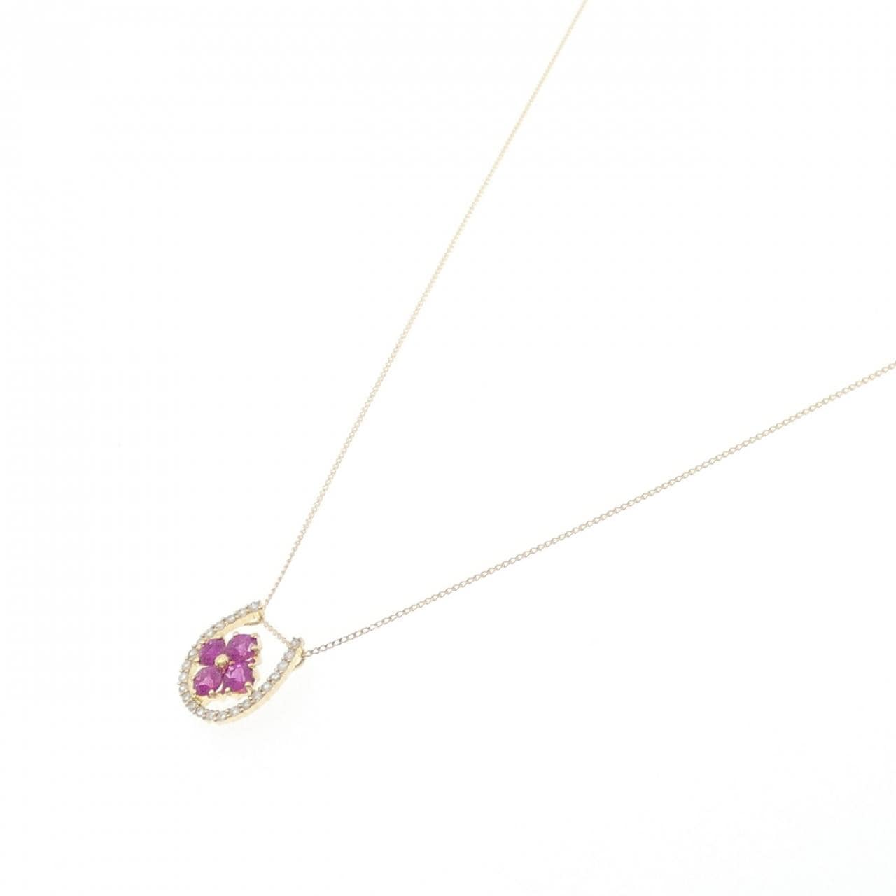 【新品】K18YG ルビー ネックレス 0.50CT