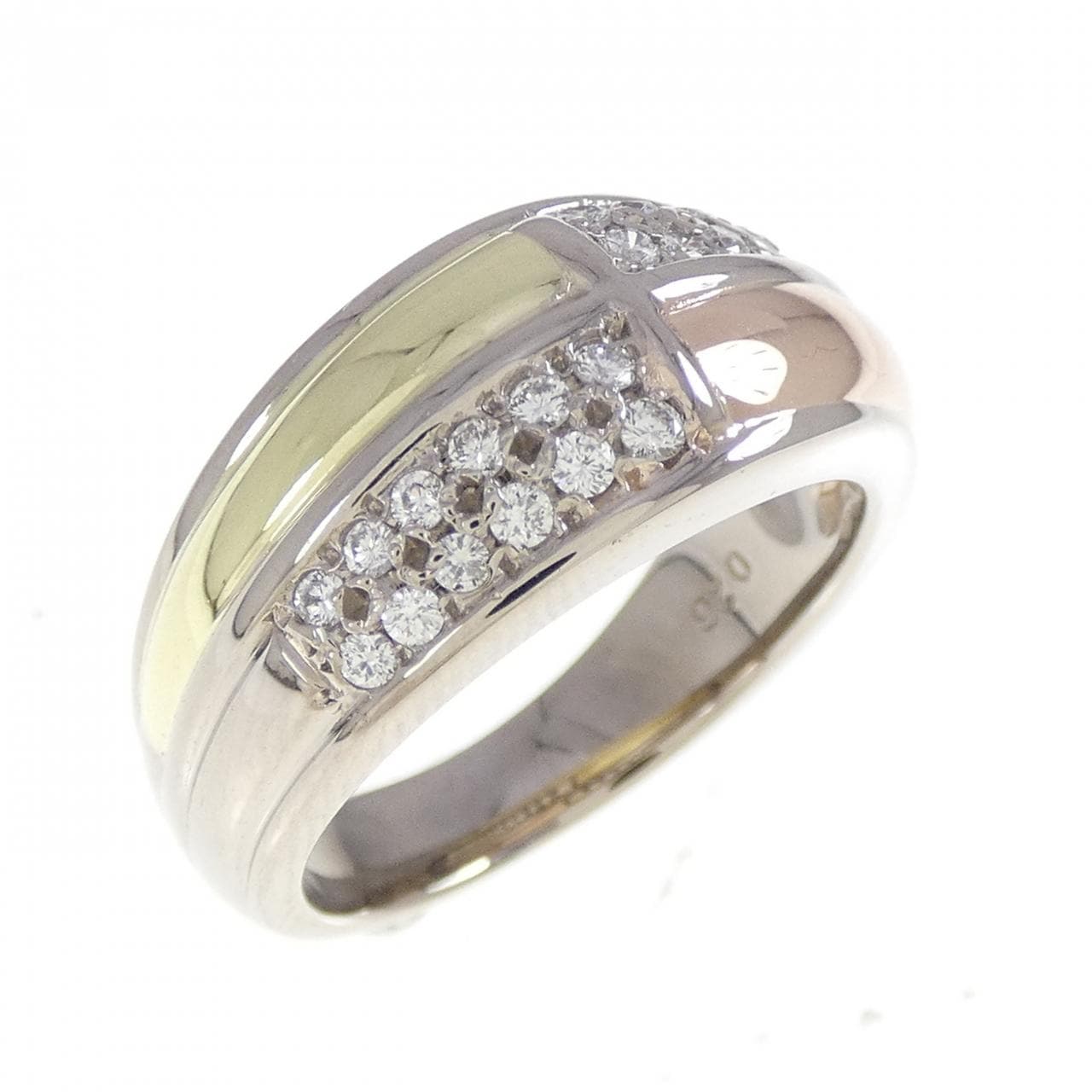 K18スリーカラー ダイヤモンド リング 0.26CT
