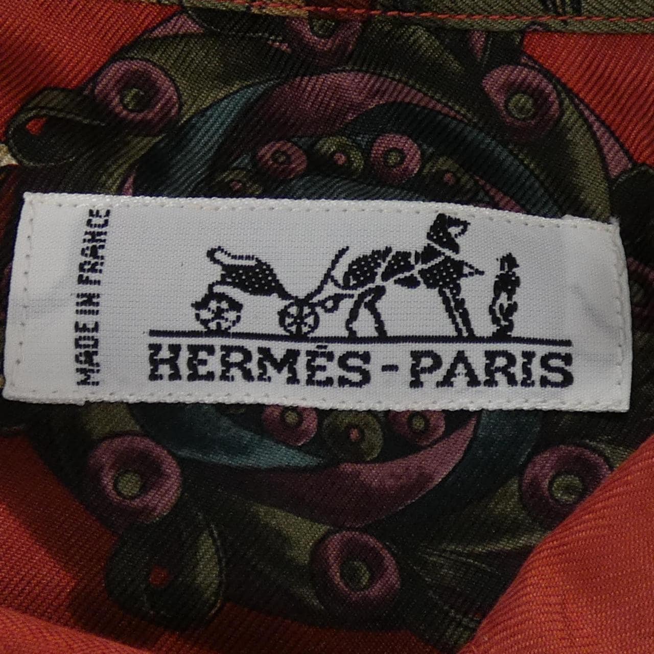 【ヴィンテージ】エルメス HERMES FESTIVAL QUADRI ツイルレーヌ. シャツ