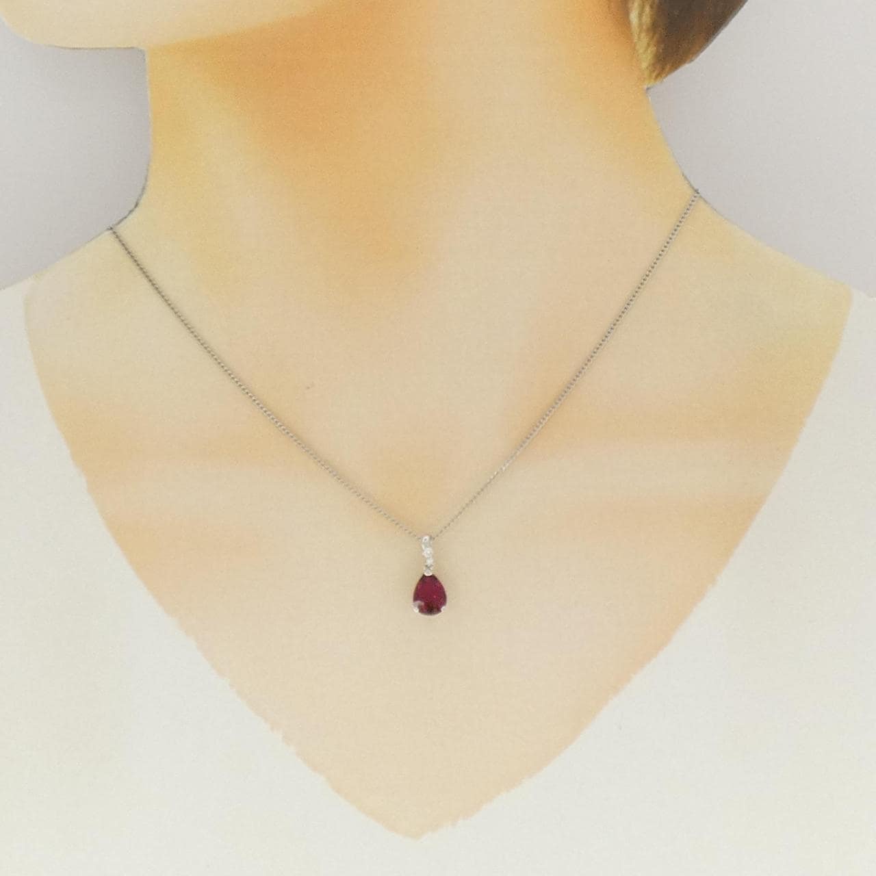 PT900/PT850 ルベライトトルマリン ネックレス 1.11CT