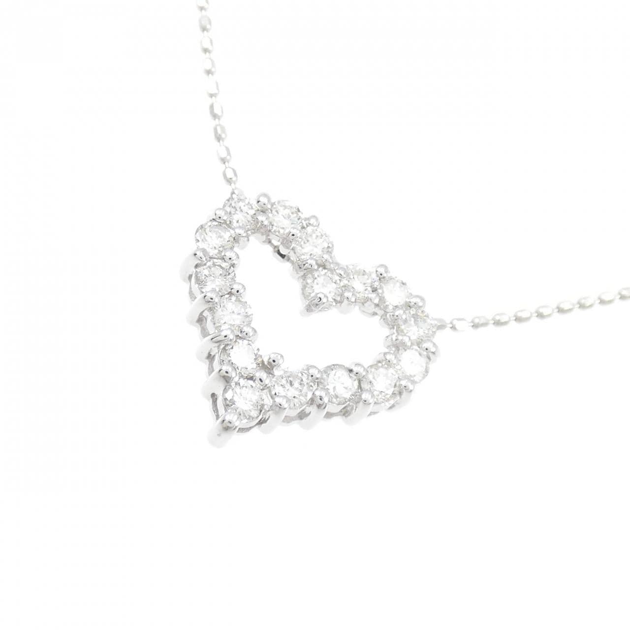 K18WG heart Diamond necklace 0.50CT