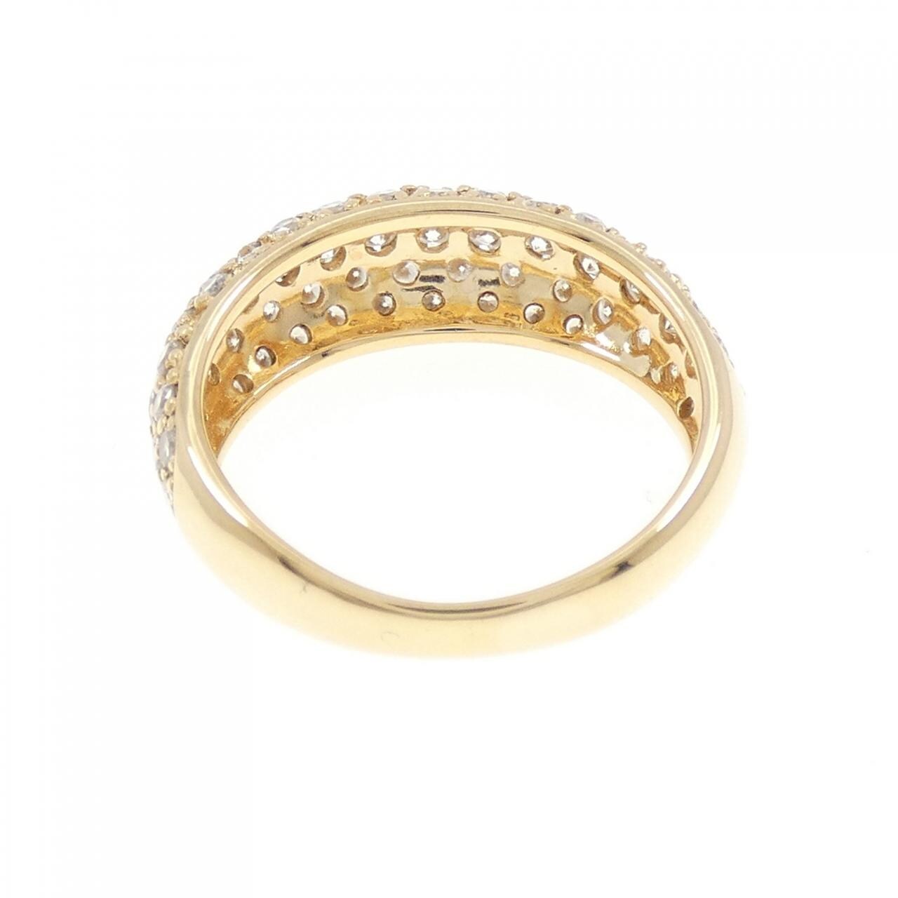 K18YG パヴェ ダイヤモンド リング 1.30CT