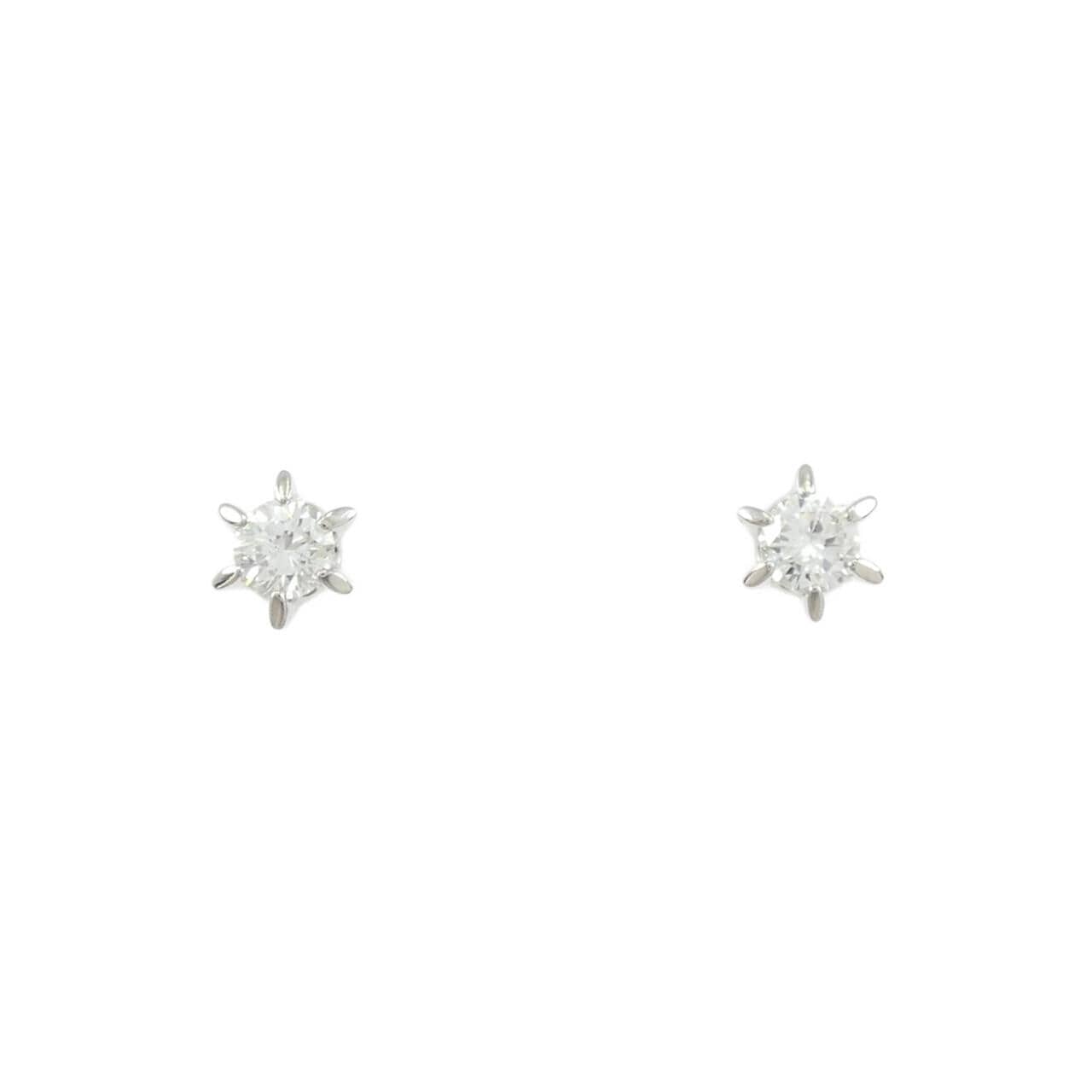 PT900 ソリティア ダイヤモンド ピアス 0.50CT
