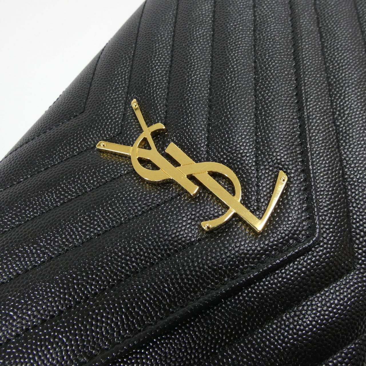 サンローラン 377828 BOW01 チェーンウォレット