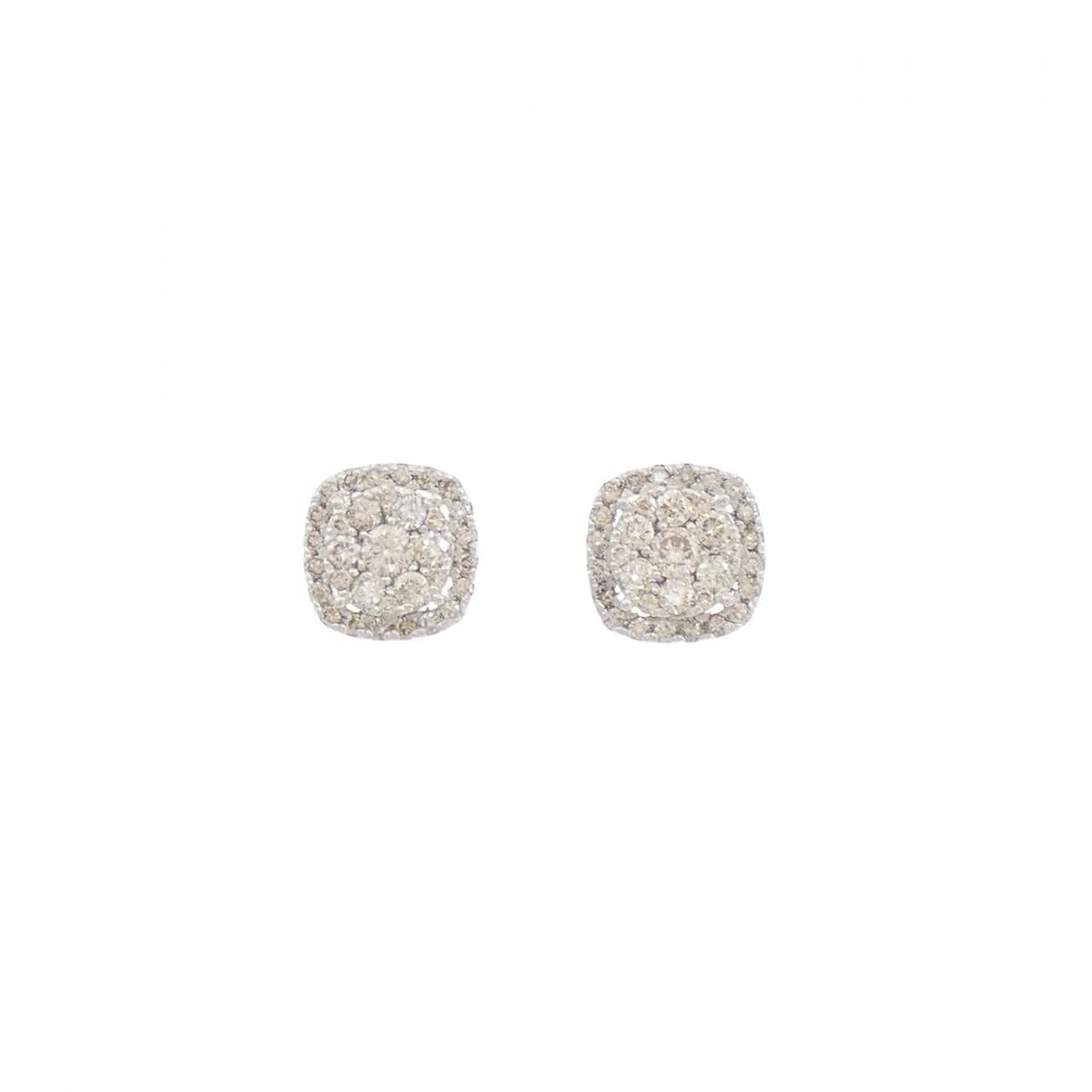 K18WG ダイヤモンド ピアス 0.70CT