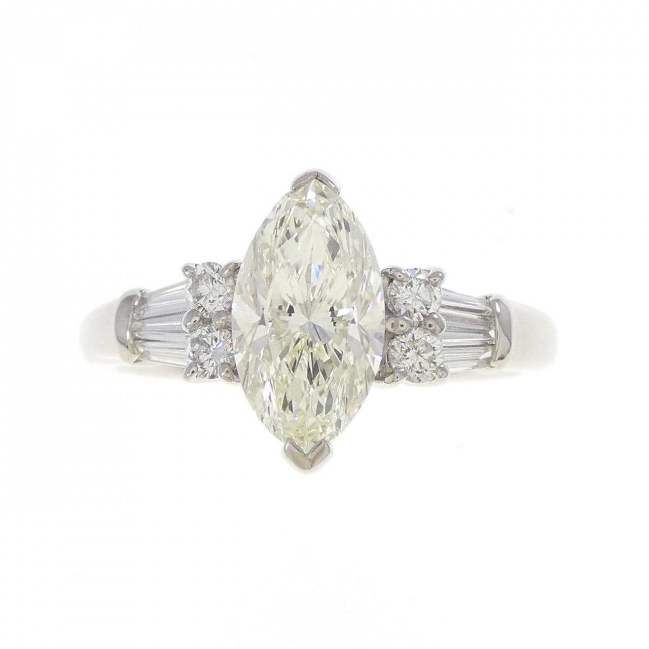 PT900 ダイヤモンド リング 1.442CT M VS1 マーキスカット