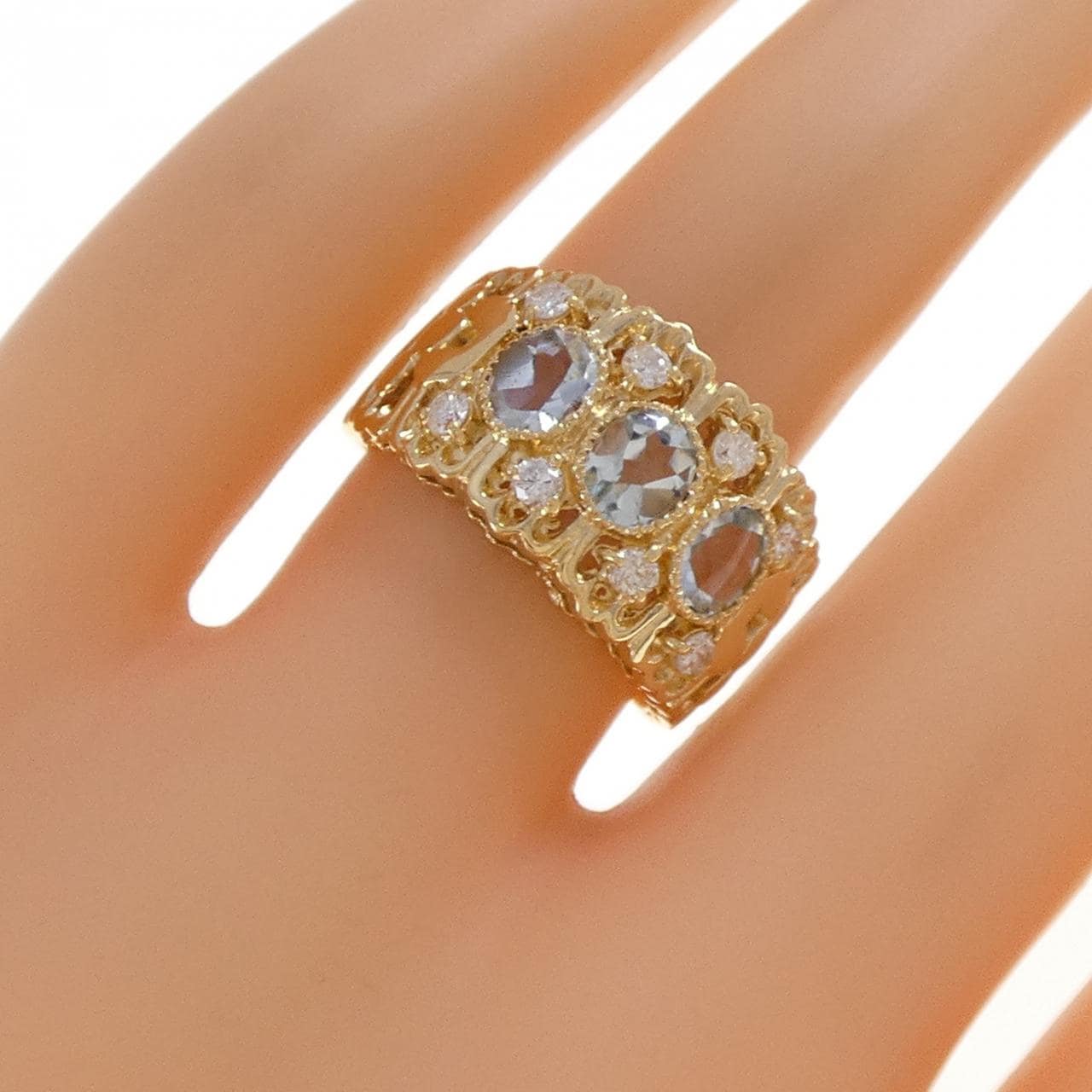 K18YG アクアマリン リング