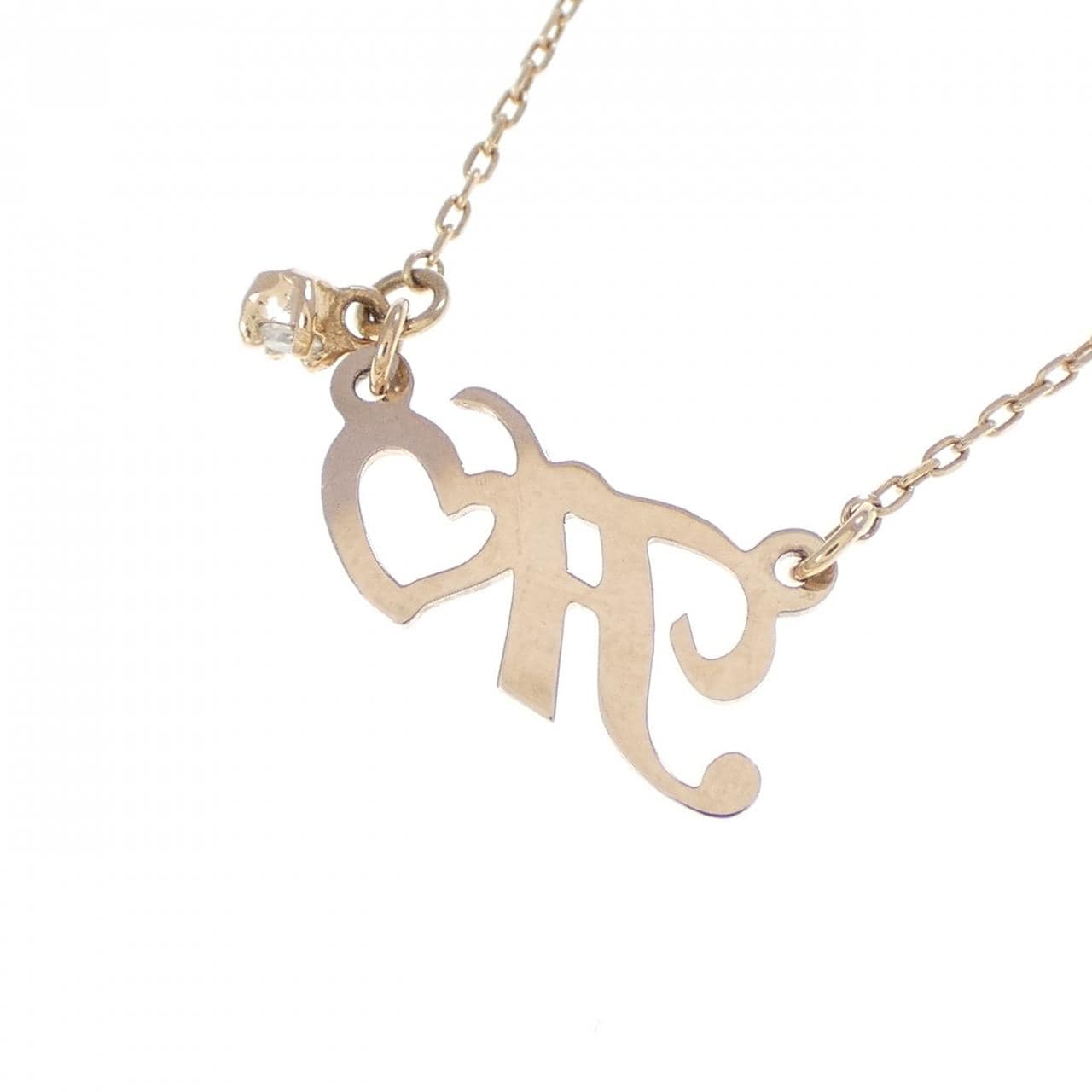 K10PG イニシャル ダイヤモンド ネックレス 0.01CT