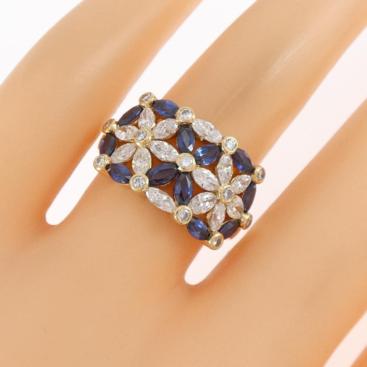 K18YG サファイヤ リング 1.39CT