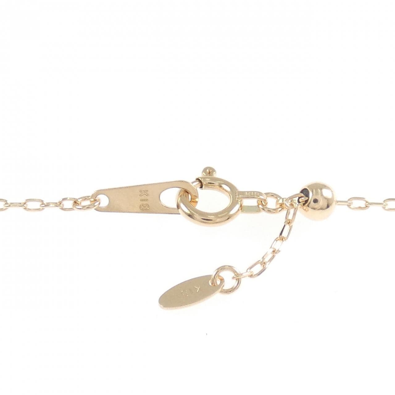 K18PG フラワー サファイヤ ネックレス 0.38CT