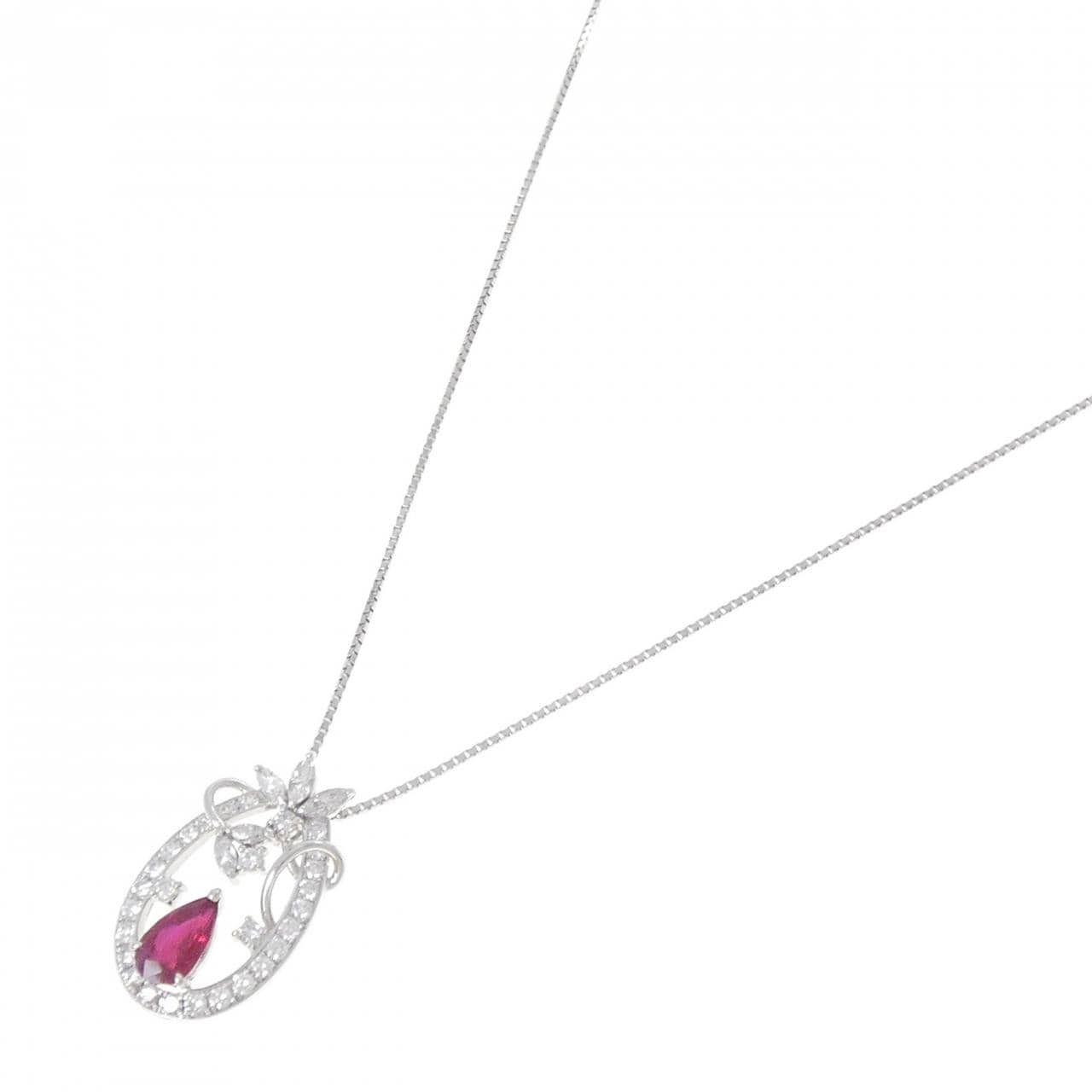 PT900/PT850 ルビー ネックレス 2.01CT ビルマ産