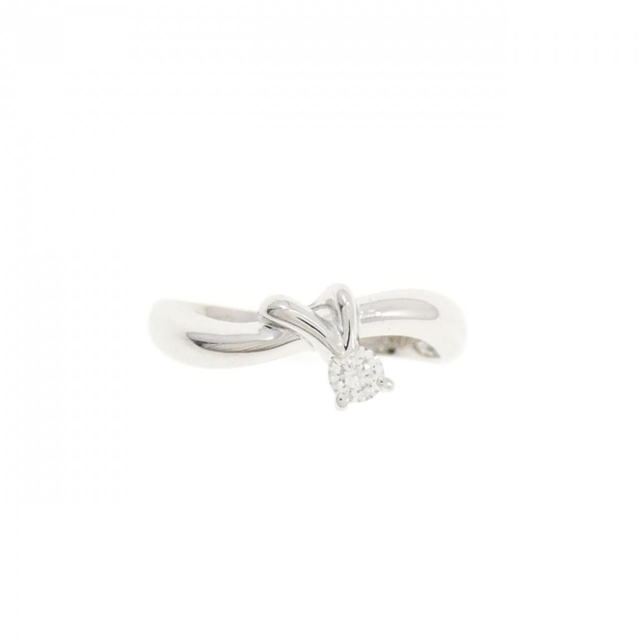 K14WG ダイヤモンド ピンキー リング 0.07CT