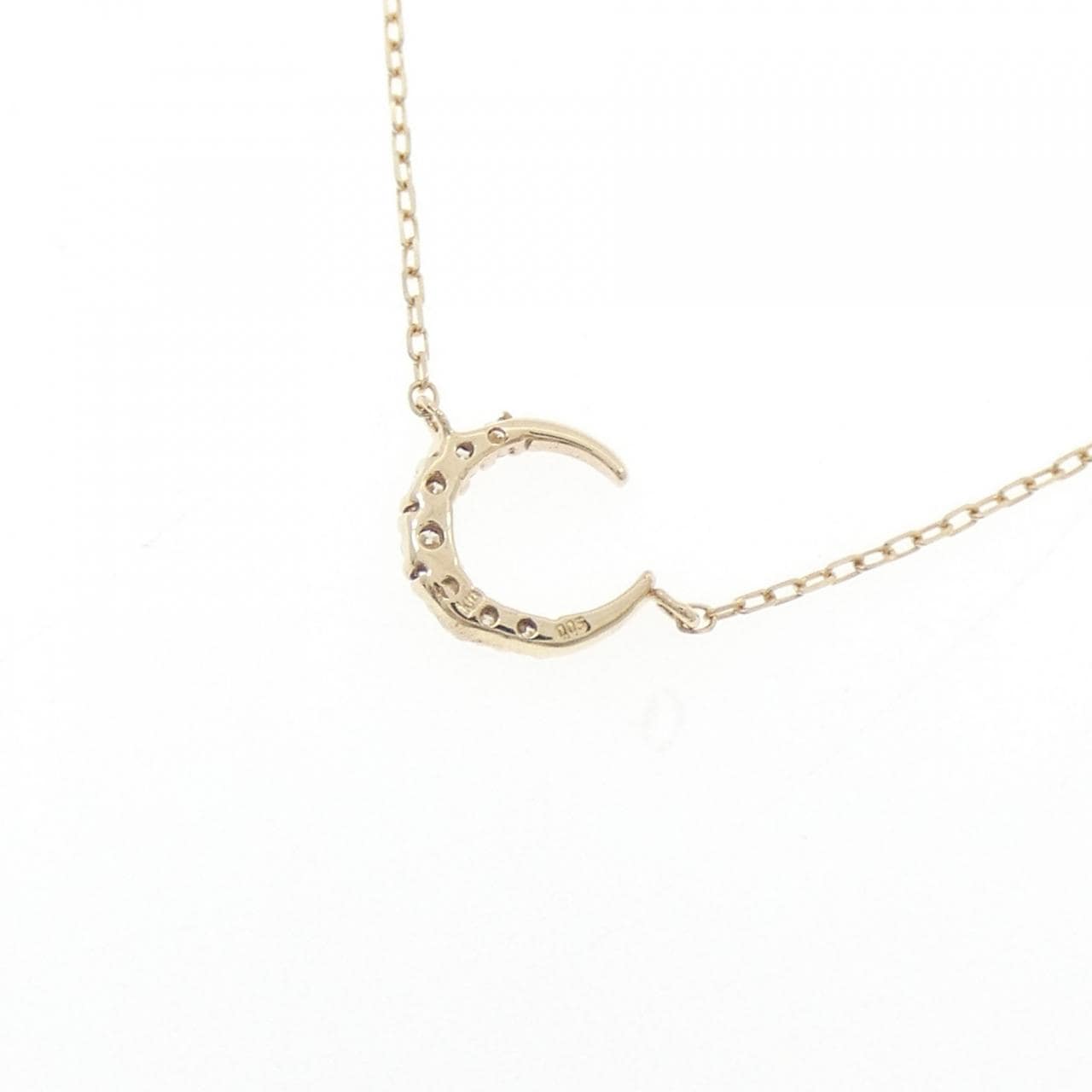 K10YG ムーン ダイヤモンド ネックレス 0.05CT