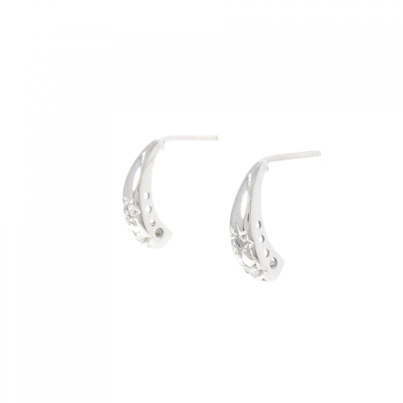 K14WG ダイヤモンド ピアス 0.10CT