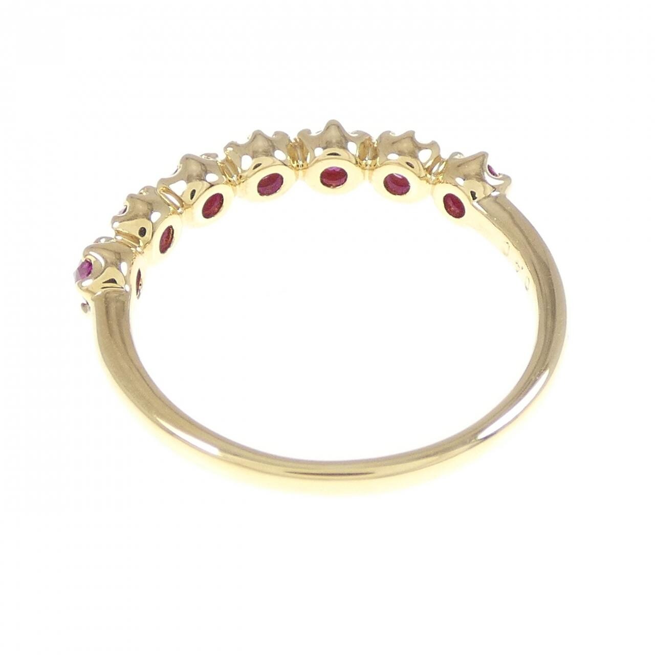 K18YG ルビー リング 0.40CT