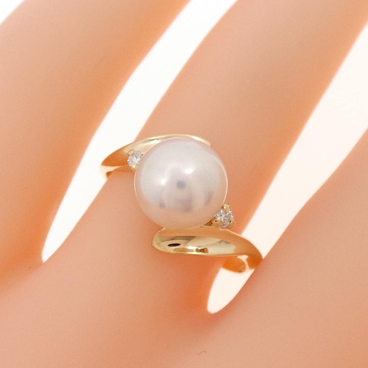 K18YG アコヤパール リング 7.8mm