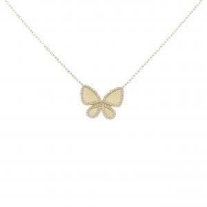K18YG バタフライ ダイヤモンド ネックレス 0.22CT