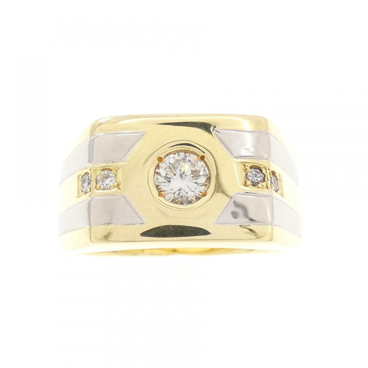 K18YG/PT900 ダイヤモンド リング 0.43CT