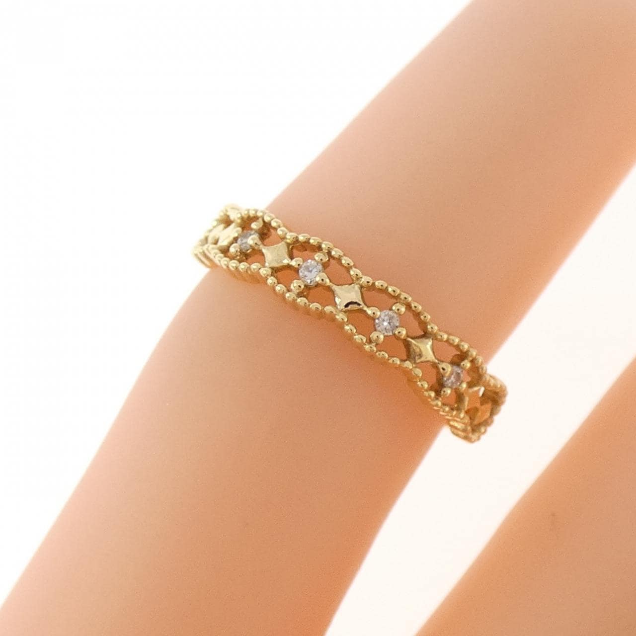 K18YG ダイヤモンド ピンキーリング 0.02CT