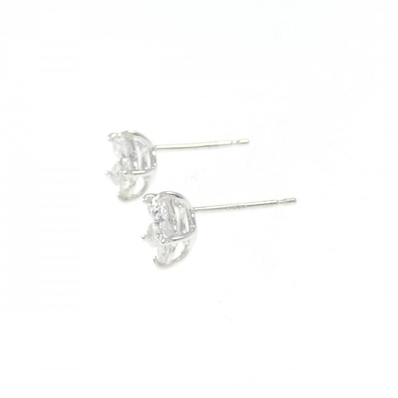 K18WG花朵藍寶石耳釘0.06CT