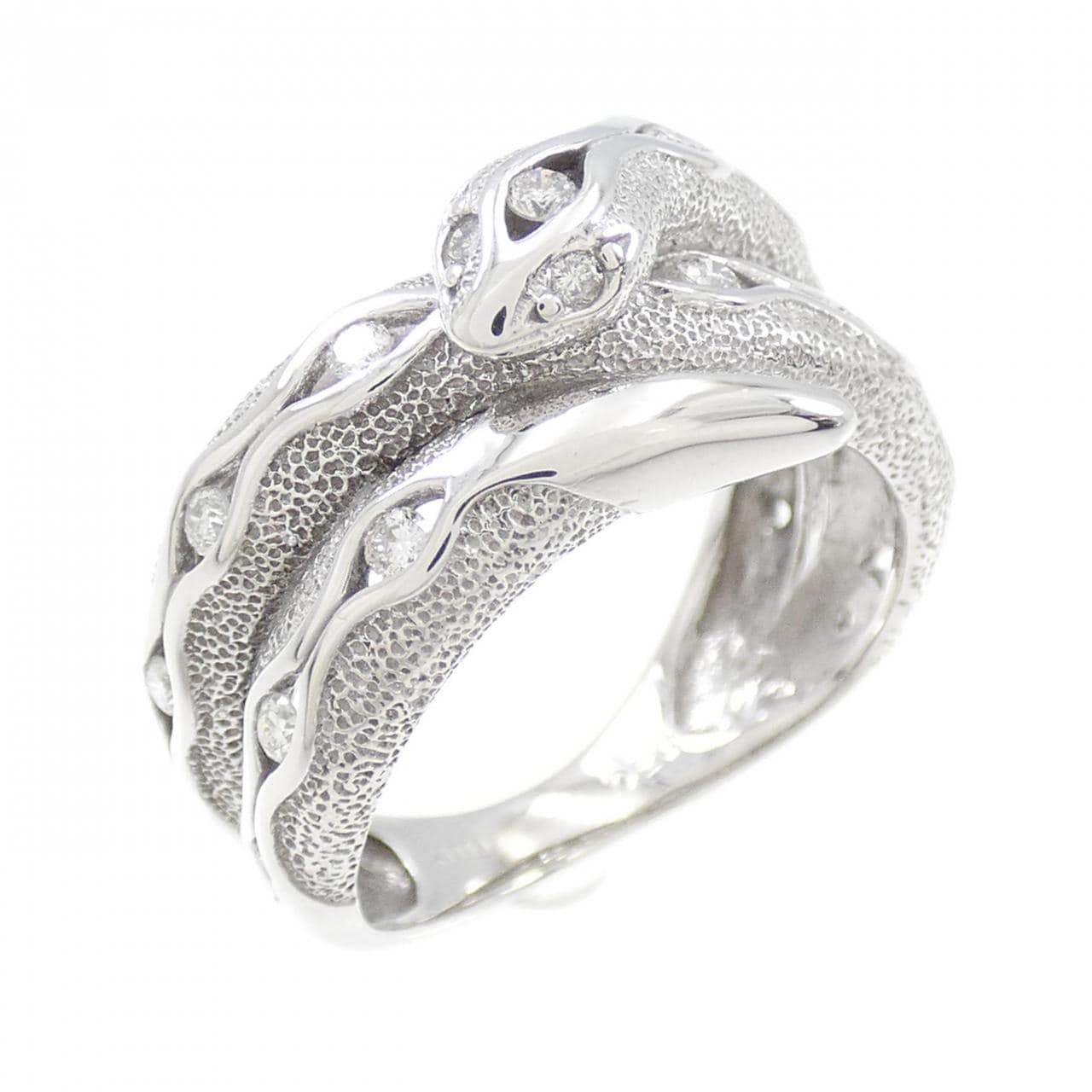 K18WG snake Diamond ring 0.20CT