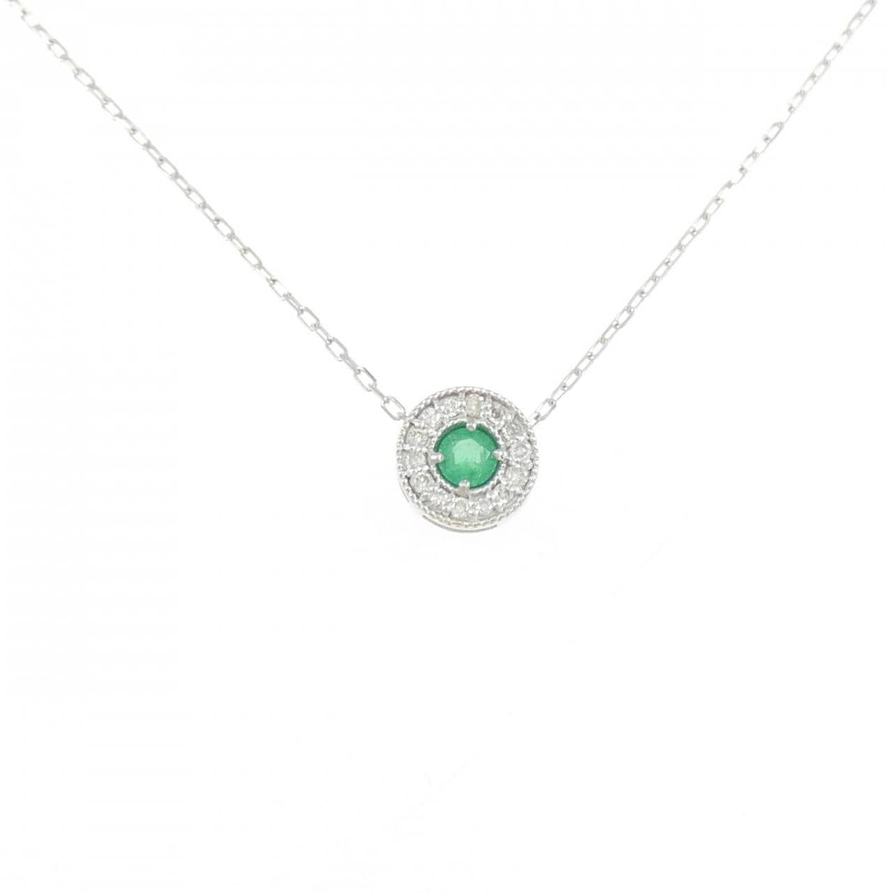 K10WG エメラルド ネックレス 0.08CT