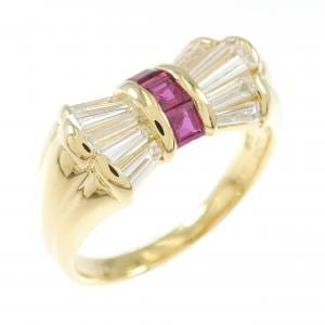K18YG ルビー リング 0.34CT