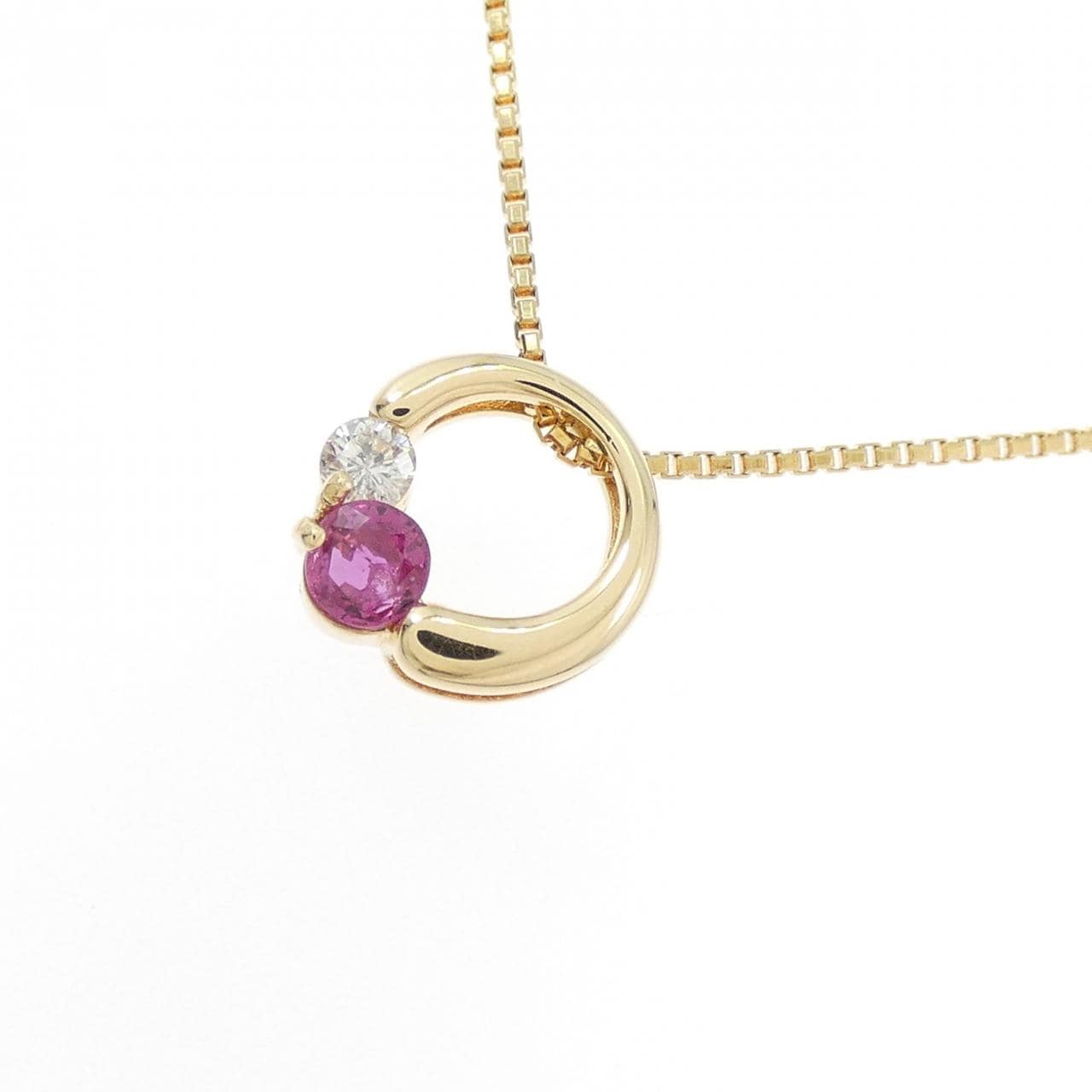 K18YG ルビー ネックレス 0.12CT