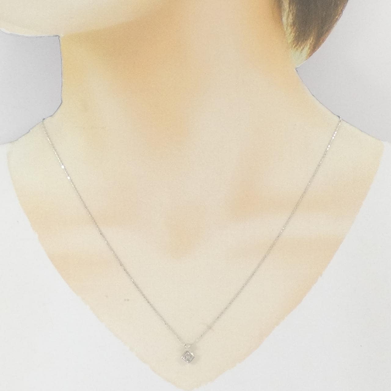 K18WG ダイヤモンド ネックレス 0.10CT