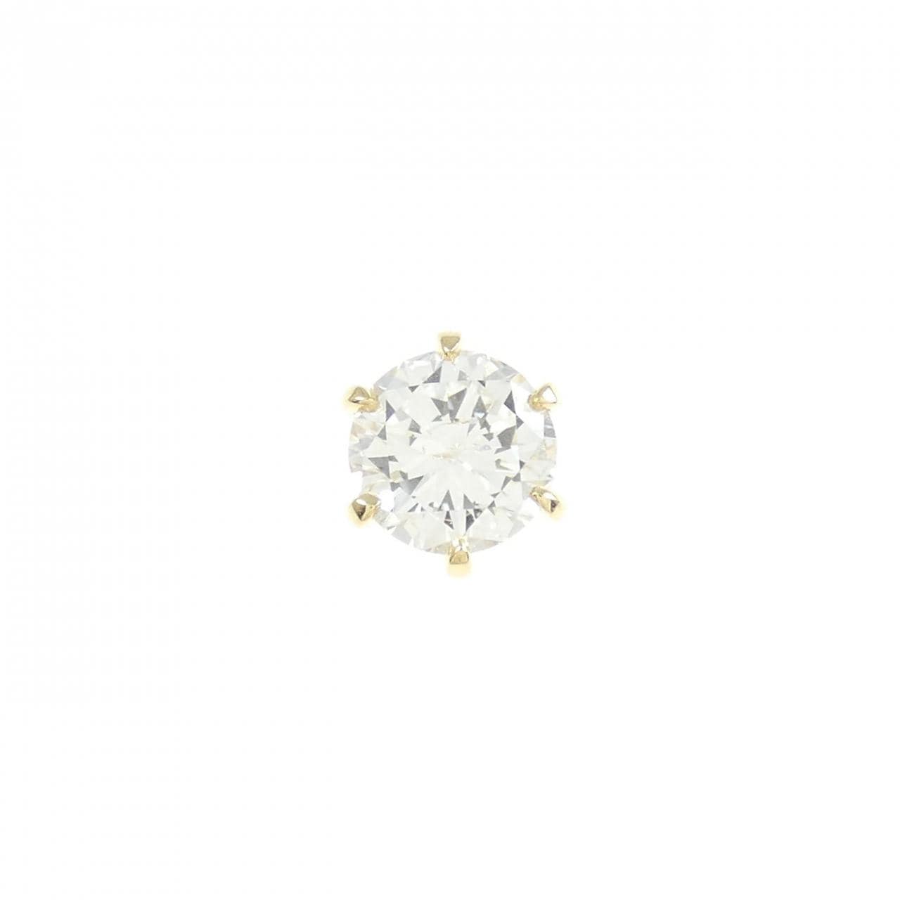 【リメイク】K18YG ダイヤモンド ピアス 0.493CT H I1 Good 片耳