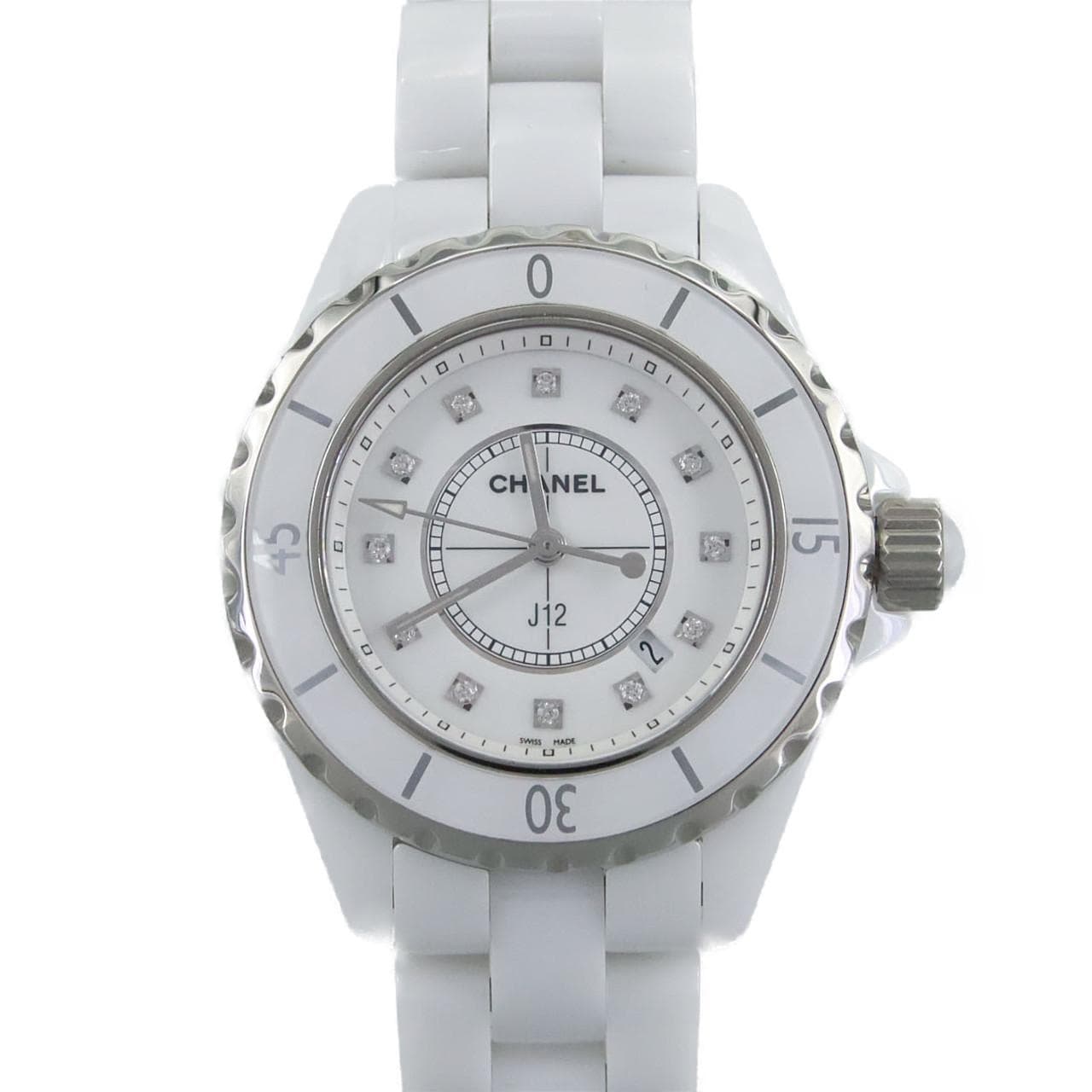 シャネル J12 33mmセラミック･12P H1628 セラミック クォーツ