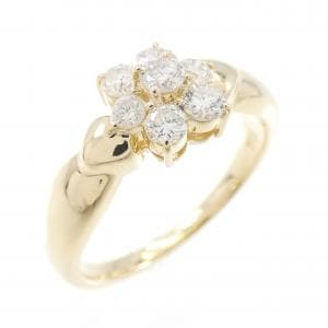 K18YG フラワー ダイヤモンド リング 0.31CT