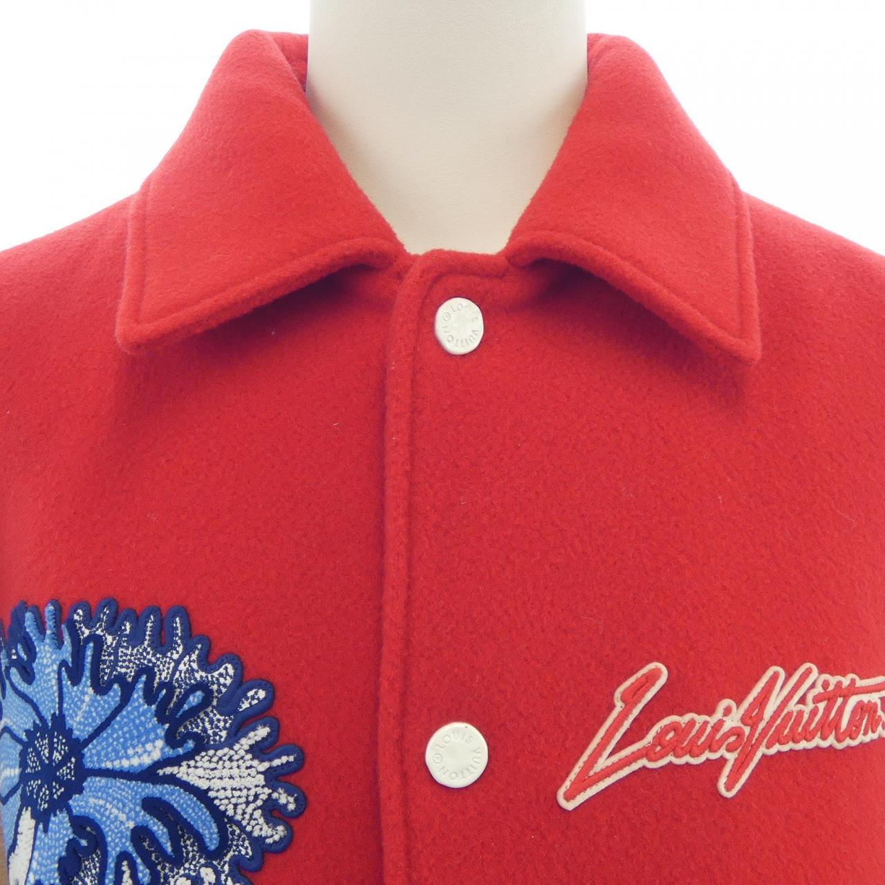 ルイヴィトン LOUIS VUITTON LV×YKサイケデリックフラワーエンブロイダードバーシティブルゾ HOL31EMJY 草間彌生 スタジャン