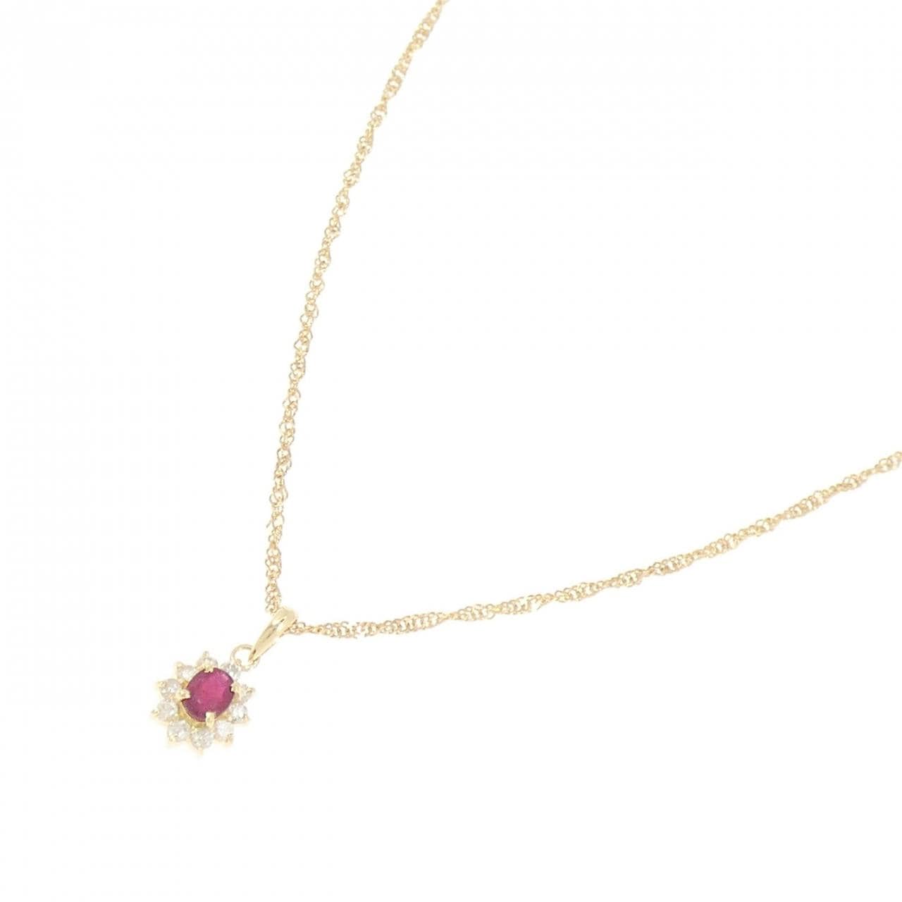 K18YG ルビー ネックレス 0.38CT
