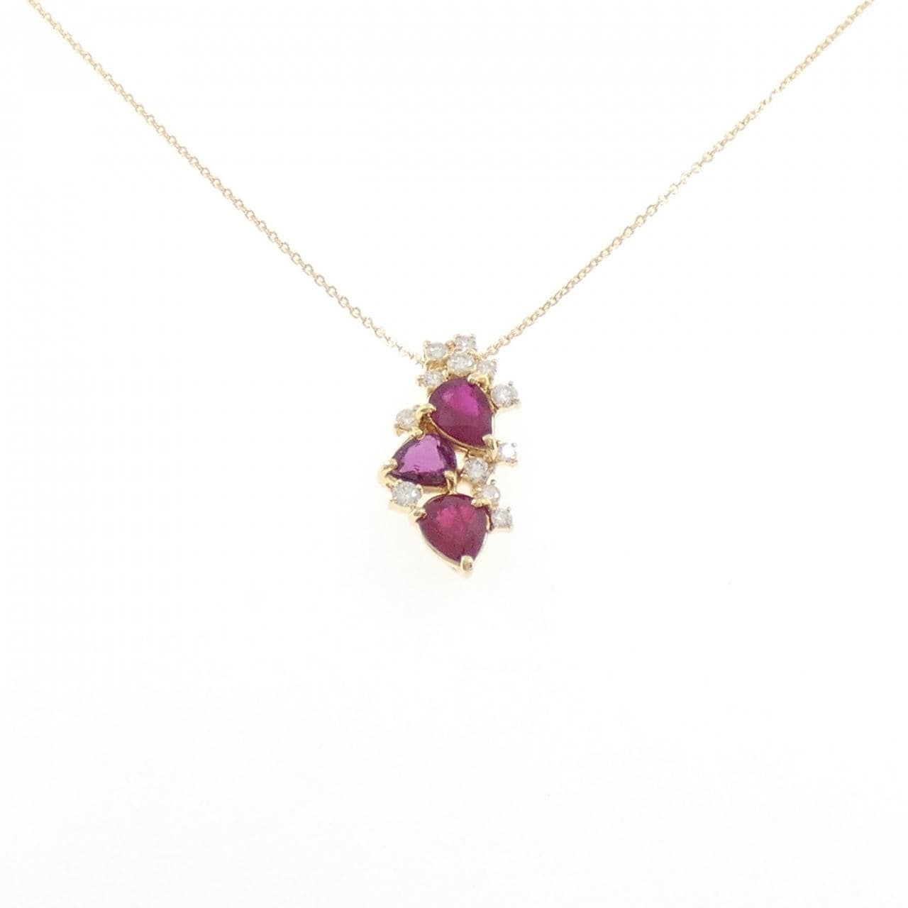K18YG ルビー ネックレス 2.66CT
