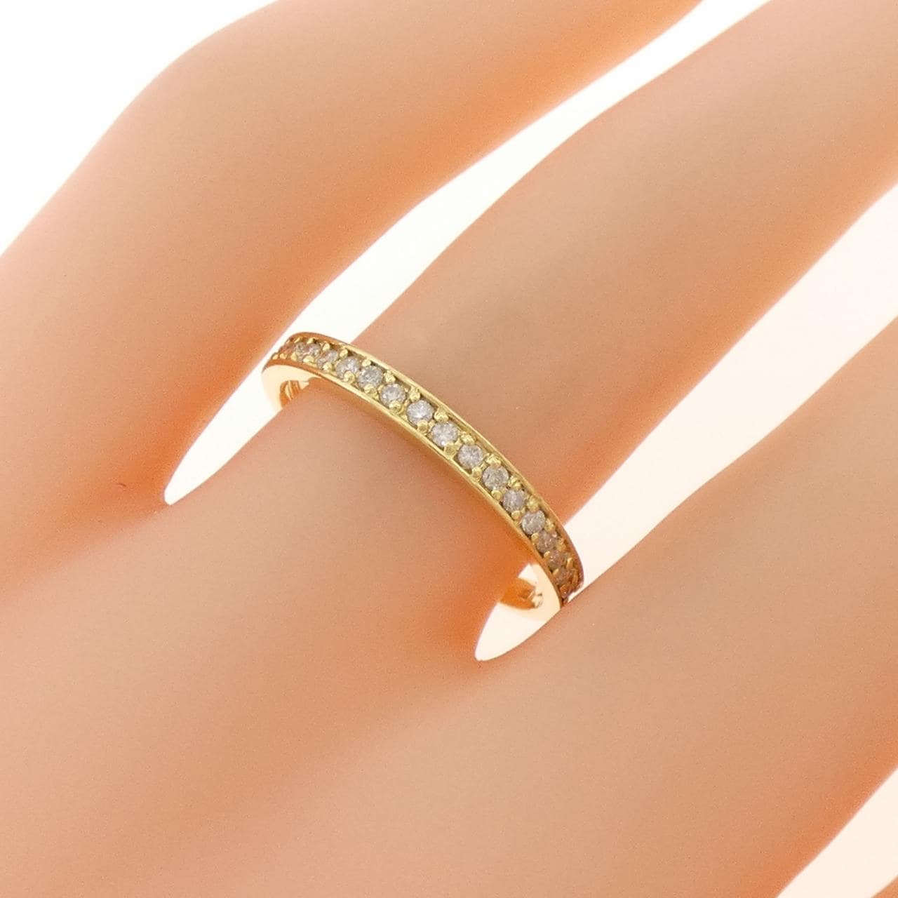 K18YG ハーフエタニティ ダイヤモンド リング 0.15CT