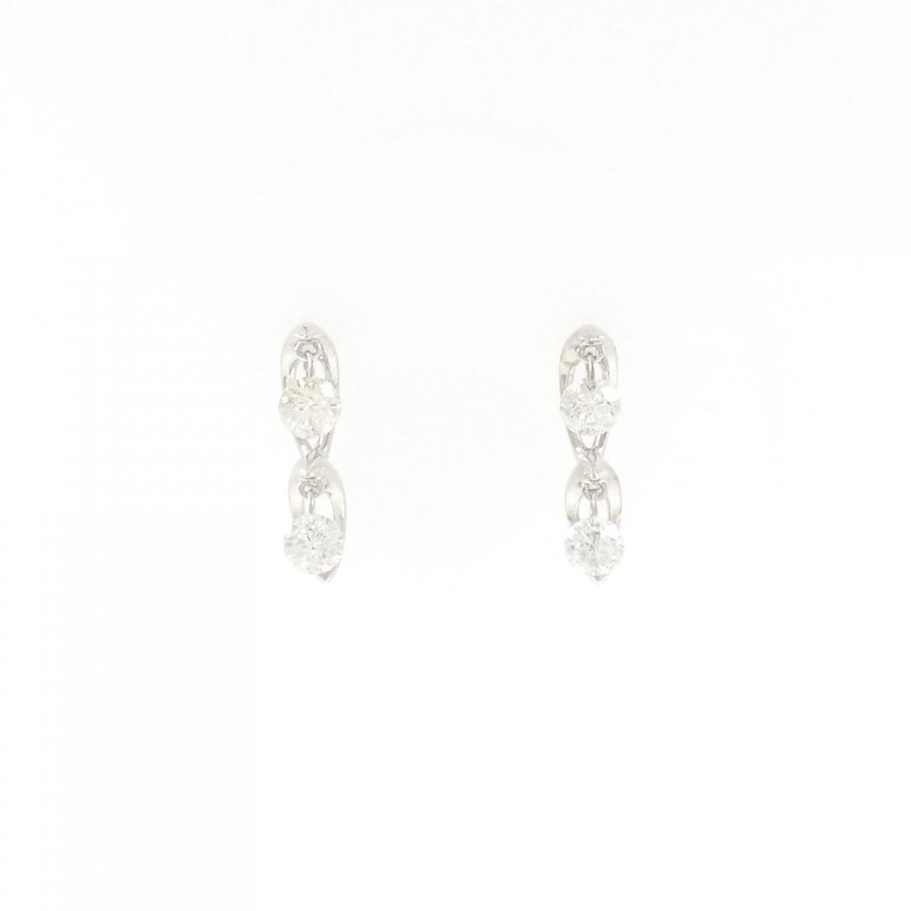 K18WG/K14WG ダイヤモンド ピアス 0.54CT