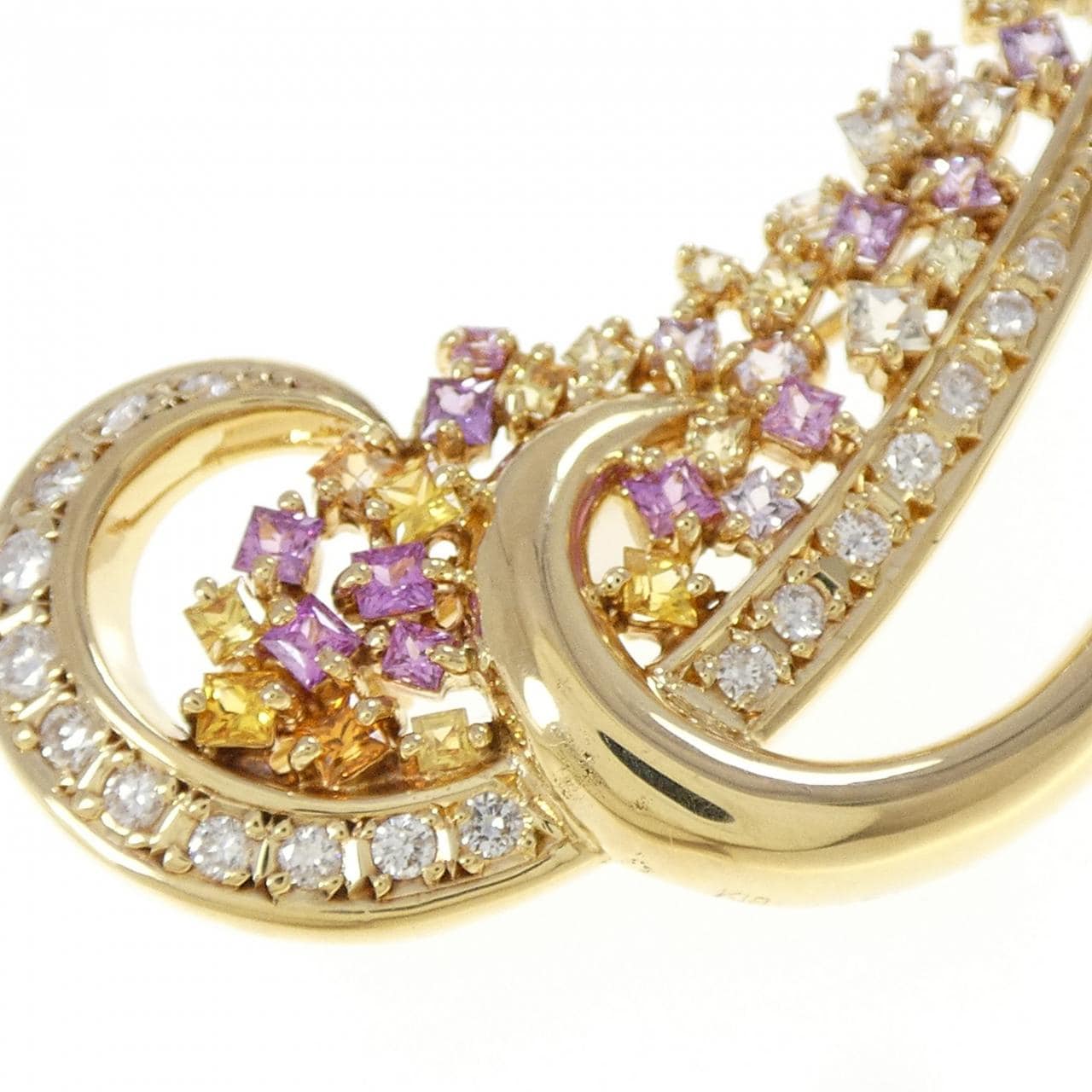 K18YG サファイヤ ブローチ 1.60CT