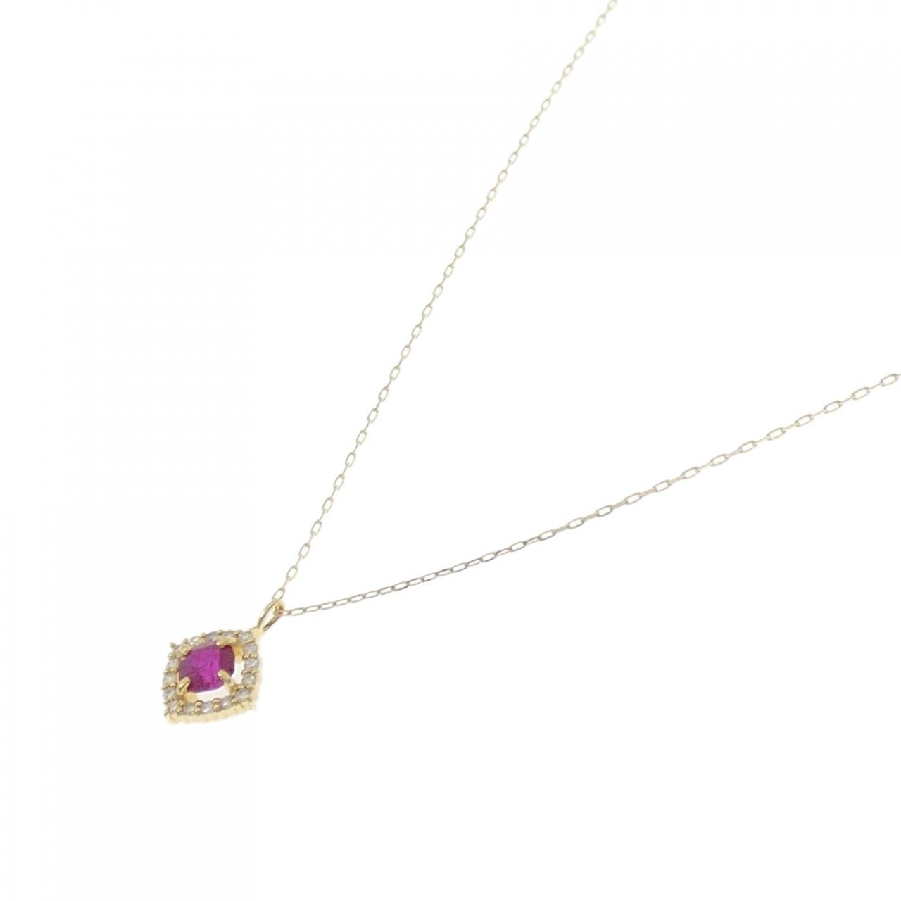 【新品】K18YG ルビー ネックレス 0.25CT