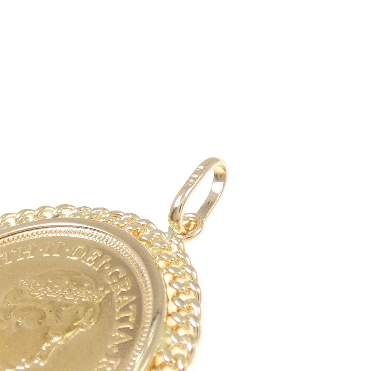 K18YG(枠) コイン ペンダント