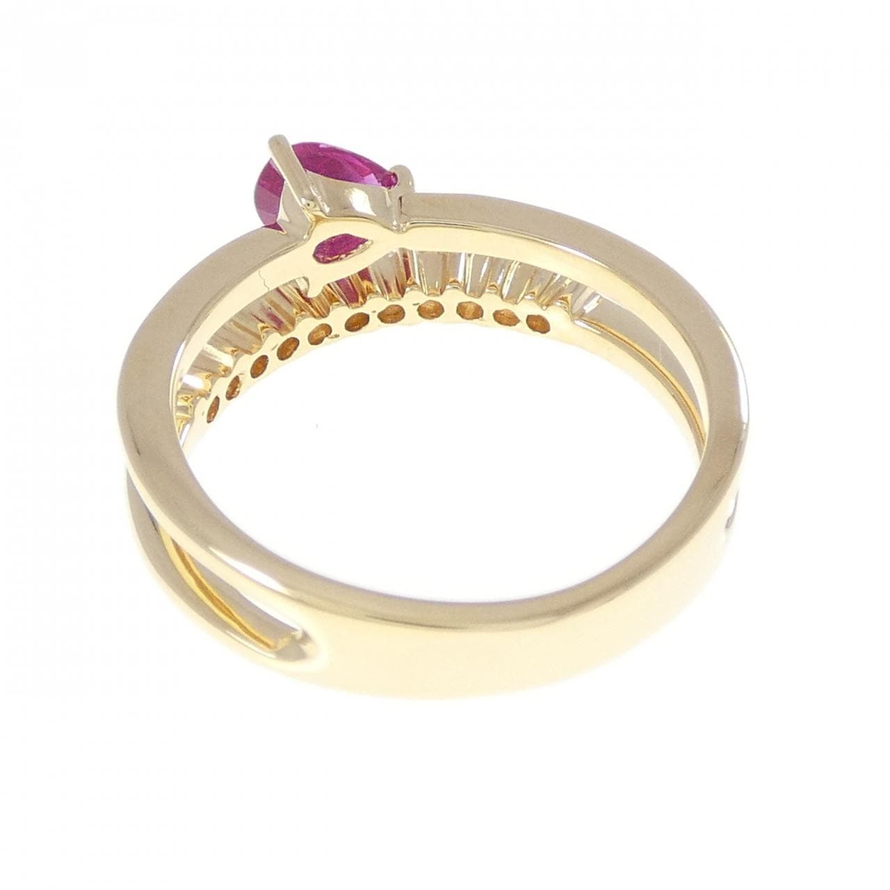 K18YG ルビー リング 0.32CT
